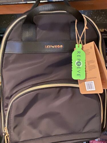 Skip Hop Envi-Luxe Eco Diaper Bag Backpack - Black *NEW* vv1 - Afbeelding 1 van 7