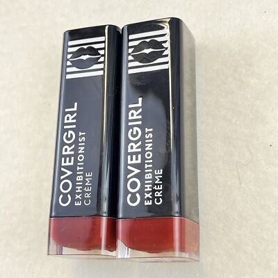 Covergirl Exhibitionist Creme Lipsticks 505 Burnt Red Pepper 0.12 oz SET Of TWO
