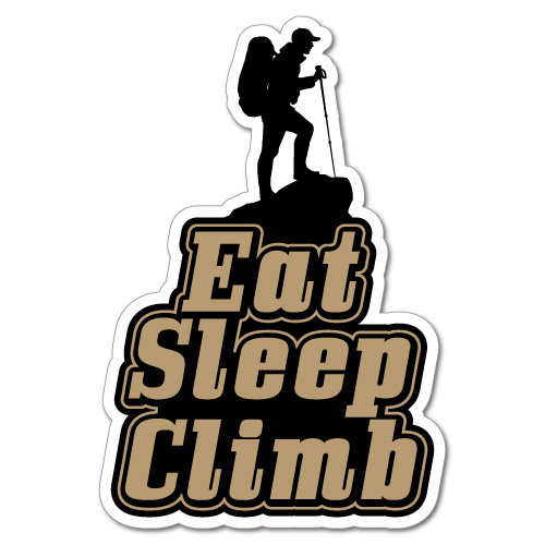 Eat Sleep Climb Mountain Outdoor Adventure Sticker Decal Surfboard Vintage Sk... - Picture 1 of 1