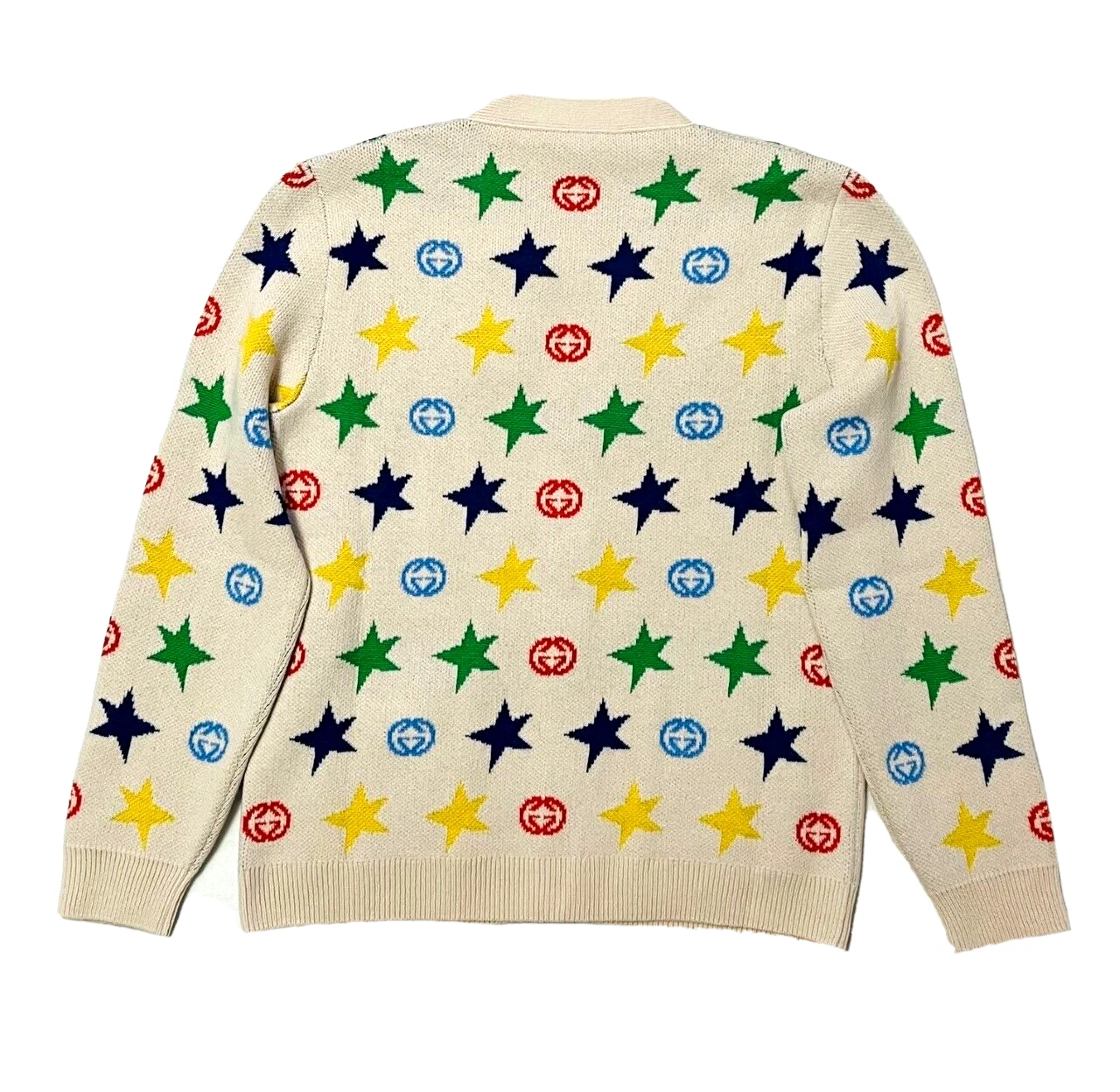 GUCCI Cardigan GG Lana Stella ad incastro