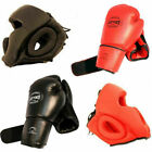 Last Punch S103 Boxing Gloves & Head Gears - Pack of 2, Red/Black
