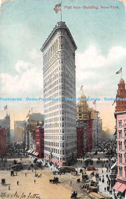 R270505 Flacheisen Gebäude New York Made in Germany 1909 1785