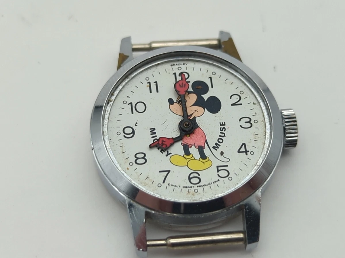 Vintage Bradley Mickey Mouse Mechanical Watch 112S UP FOR