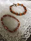 Vintage 6-1/2" Glass Beaded &  Stretch Pink  Bracelet Costume Jewelry PP-18