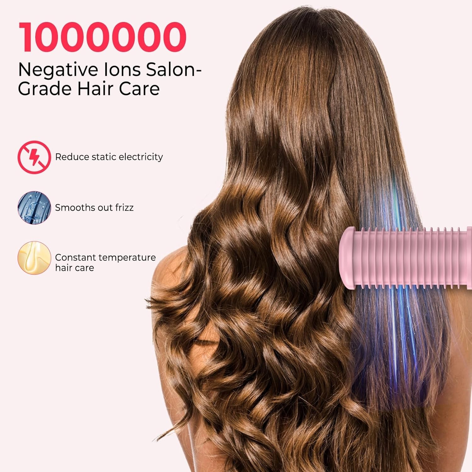 Straightener for Women, Ionic 2-in-1 Straightening & Styling Comb-PINK