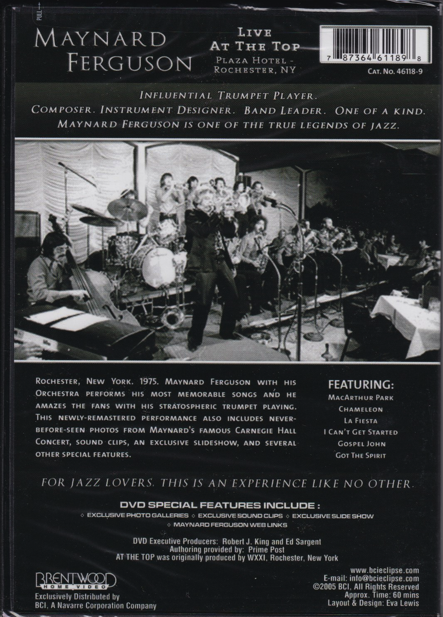 Maynard Ferguson - Live at the Top (DVD, 2005) - Brand New - Free