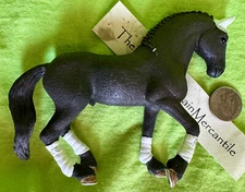Schleich Frisian Stallion Horse BLACK BEAUTY With White Fly Veil/ NEW & SEALED