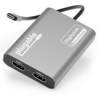 Plugable USB-C to Dual 4K HDMI Adapter for Apple MacBook or iMac (USBC-6950M)