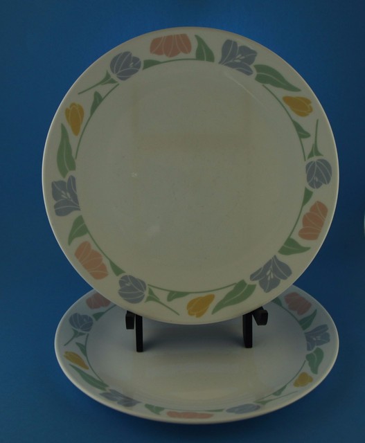 Set of 3 WHITE Food Network Square 10.25" Heavy Duty Porcelain Dinner Plates
