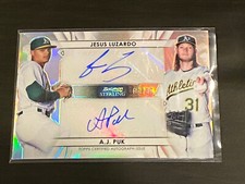 2020 Bowman Sterling Dual Refractor Auto Jesus Luzardo / AJ Puk 4/25 A’s Marlins