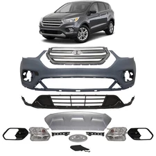 Fit For 2017 2018 2019 FORD Escape Front Bumper Cover With Grills And Fog Lamps