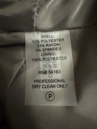 Blazer Calvin Klein donna marrone peplo zip logo tasche frontali carriera taglia 8 - Foto 5 di 5