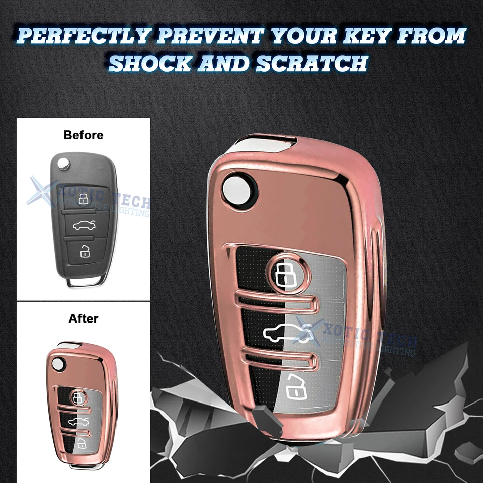 Для Audi A3 A4 A5 A6 A7 A8 Q3 ABS складной Smart дистанционный брелок держатель чехол - Изображение 4 из 4