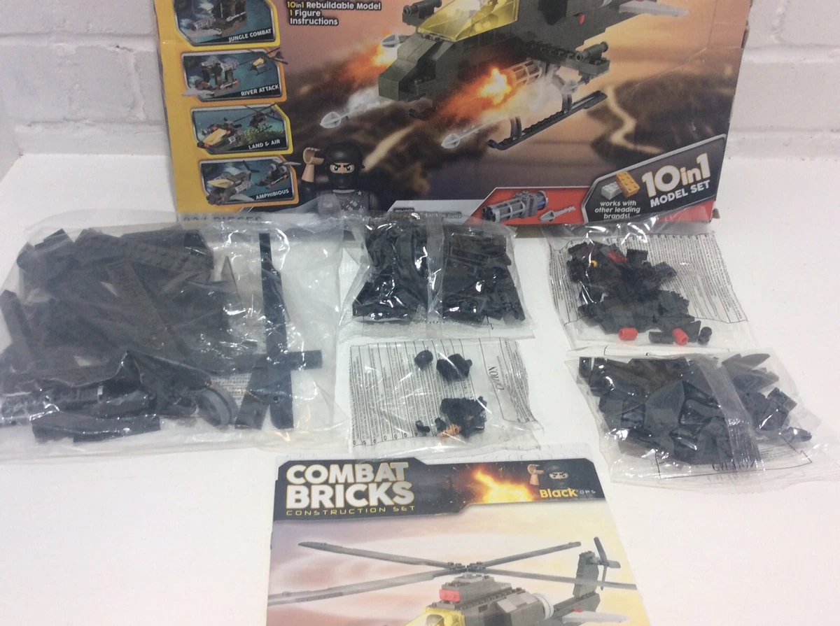 Combat Bricks Construction Set Attac Helicopter 10 In 1 Complete