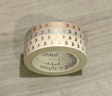 NEW Simply Gilded Brown Shades w/ Vertical Bows 5 mm washi tape Set of 4 rolls