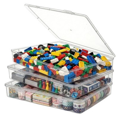 3 Pcs Board Game Storage Container Portable Storage Bin with Lid Toy Organize...