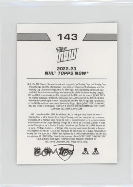 2022-23 Topps Now NHL Stickers /484 Kirill Marchenko #143 Rookie RC - Image 2 of 2