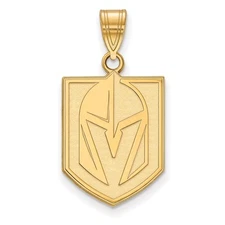 Sterling Silver Gold-plated NHL Vegas Golden Knights Large Pendant