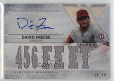 2015 Topps Triple Threads Auto Relics /18 David Freese #TTAR-DFE3 Auto 19m2