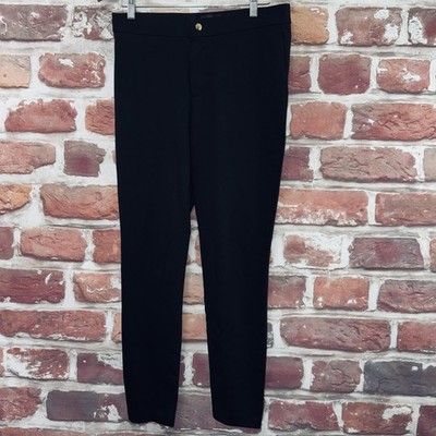 J Crew Pixie Pants Womens 8 Plain Black Ponte Skinny Stretchy Zip Up Trousers