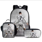 Ronaldo Backpack School Set Bag Shoulder Pencil Case Real