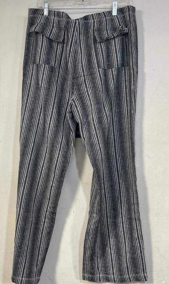 Pantalones Uniforme John Paul Richards Mujer 16 Gris Rayas Cordón Mezcla Lino Foto 4 de 4