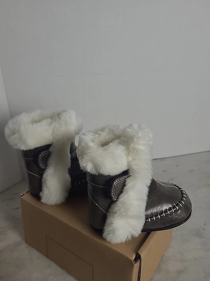 Jack & Lily 18-24 Botas Forradas de Piel Marrón Cálidas Lindas Unisex NUEVAS con Caja  Foto 3 de 4