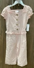 Little Lass Girl 2 Piece Short Sleeve Pant Suit and headband.  Size 4T Pink NWT
