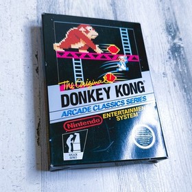 Donkey Kong BOX ONLY No Hangtab Black Box VGC (Nintendo NES, 1986) VERY RARE!