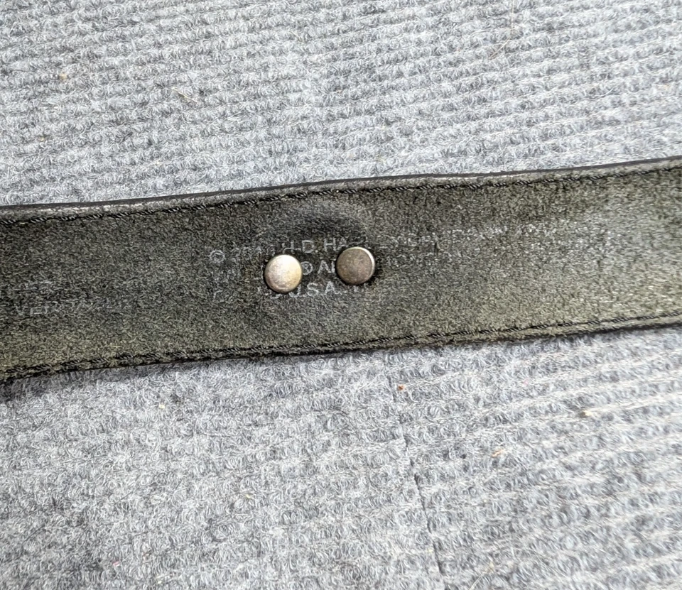 Ремень Harley Davidson мужской 40 черный кожаный металлический череп логотип мотоциклиста винтажный США - Изображение 4 из 4