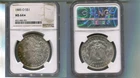 1885 O MORGAN SILVER DOLLAR NGC MS64 + RAINBOW TONED 8470T