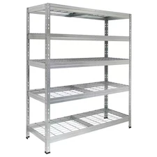 NSF Series 5-Tier Galvanized Steel Garage Storage Shelving Unit in Silver, Wire