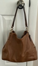 Coach Brown Pebbled Shoulder Bag with Matching Wallet, Gold Hardware, Women's
