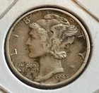 1945 Mercury Dime – Very Fine – 90% Silver – World War II Era U.S. Coin