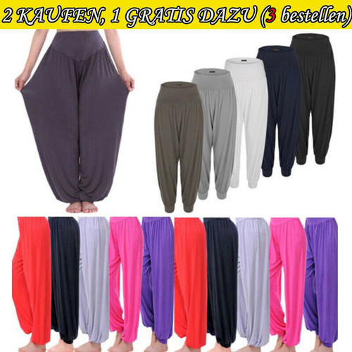 Damen Boho Haremshose Pumphose Aladinhose Lose Yogahosen Haremshose Lange Hosen - Bild 1 von 26