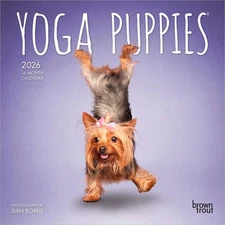 Yoga Puppies OFFICIAL | 2026 7x14" (Hanging) Monthly Mini Wall Calendar