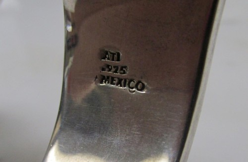 Vintage ATI Sterling Silver Hinged Bangle Bracelet ~ 6-1/4" ~ 58g ~ 3-D411 - Picture 6 of 6