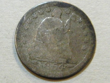 1854 seated liberty half dime five cent silver us coin