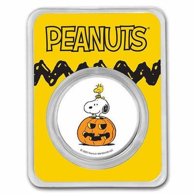 サリー　snoopy スヌーピー peanuts willitts オルゴール Peanuts® Snoopy & Woodstock Jack-o-Lantern 1 oz Colorized Silver