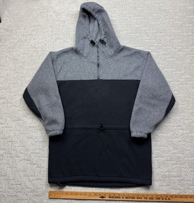 Vintage Malden Mills PolarFleece 1/4 Zip Pullover Gray Double-Face Fleece SMALL