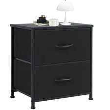 Nightstand Small Dresser with 2 Fabric Drawers, Side Tables Bedroom End Table...