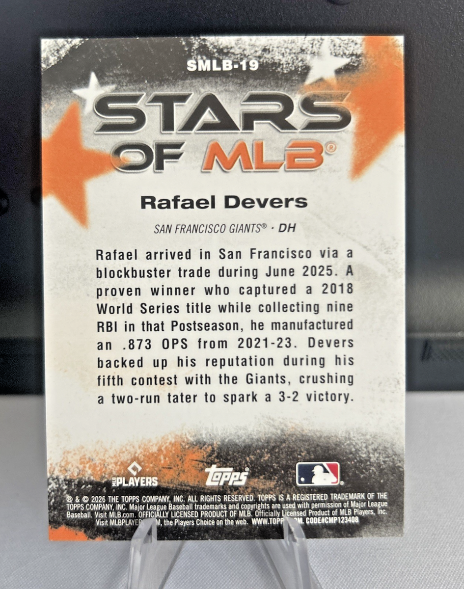 2026 Topps Series 1 - Stars of MLB - Rafael Devers SMLB-19 - SF