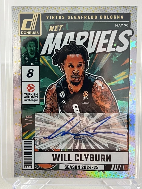 2024-25 Panini Donruss Euroleague Will Clyburn NET MARVELS Auto STARS (#'d 1/5)