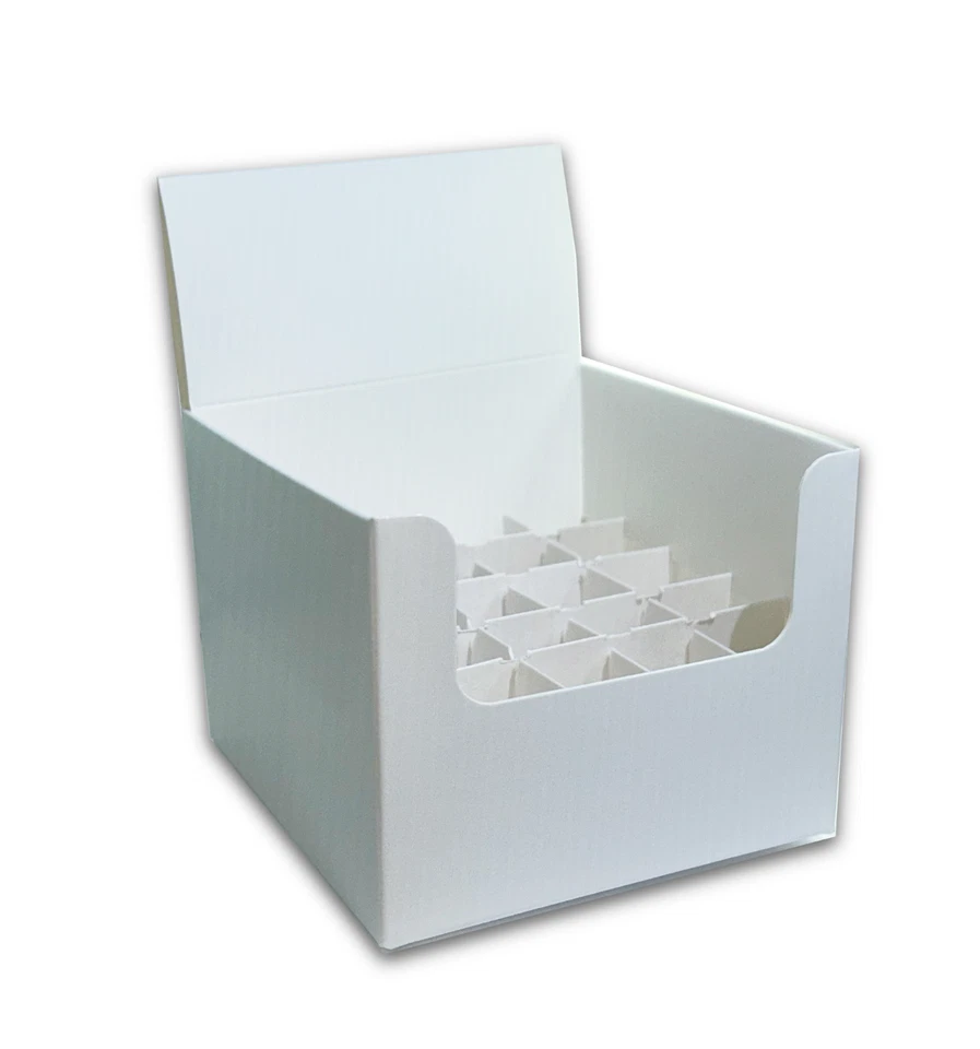 Caja de exhibición de bálsamo labial blanco • Tiene capacidad para 18 tubos • Expositor de mostrador en blanco Foto 2 de 4