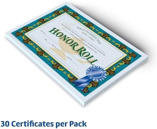 Flipside Products Art Achievement Certificates - 8.5 X 11 Inch, 30-Pack For Student Recognition & Awards