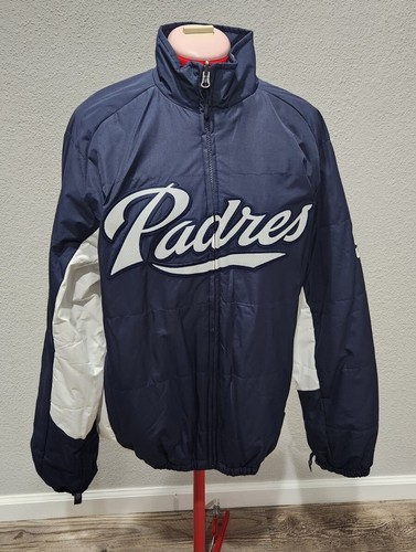 San Diego Padres Jacket Authentic Majestic MLB Double Zip Men Size Medium M - Picture 12 of 18