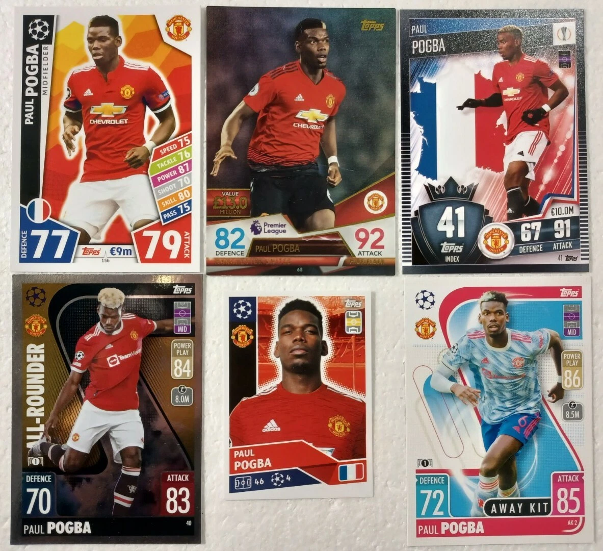 TOPPS epl UEFA CHAMPIONS LEAGUE Card Lot PAUL POGBA Manchester