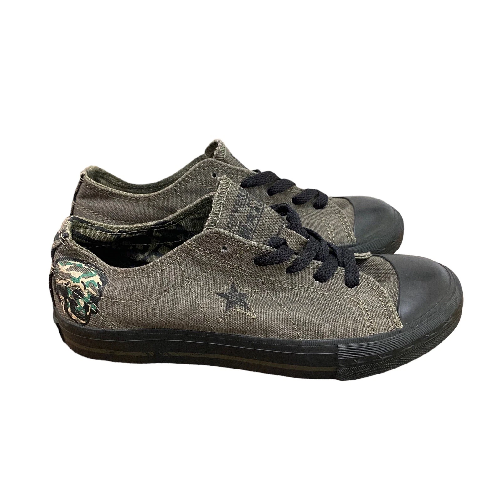 Scarpe stringate basse Converse Sneakers Junior 3 One Star verde mimetico teschio