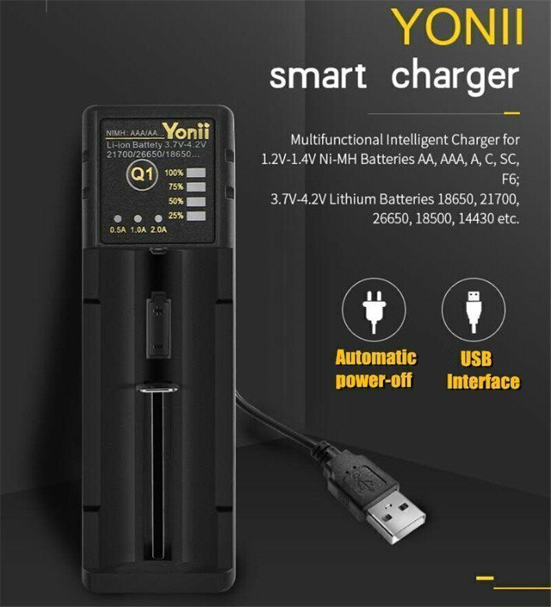 3.7v 18650 14500 21700 26650 32650 Charge Intelligent Charger Li-Ion Lithium Rechargeable - Foto 5