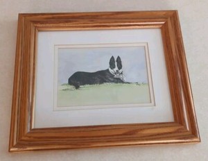 Australian Cattle Dog Framed Matted Signed S. King Print Wood Frame 2008 Show